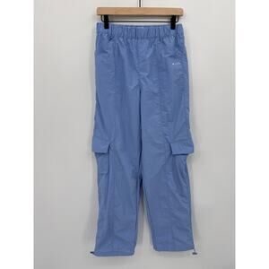 Wilow The Label Anthropologie Blue Cargo Pants Elastic Waist Ankle Toggle Small